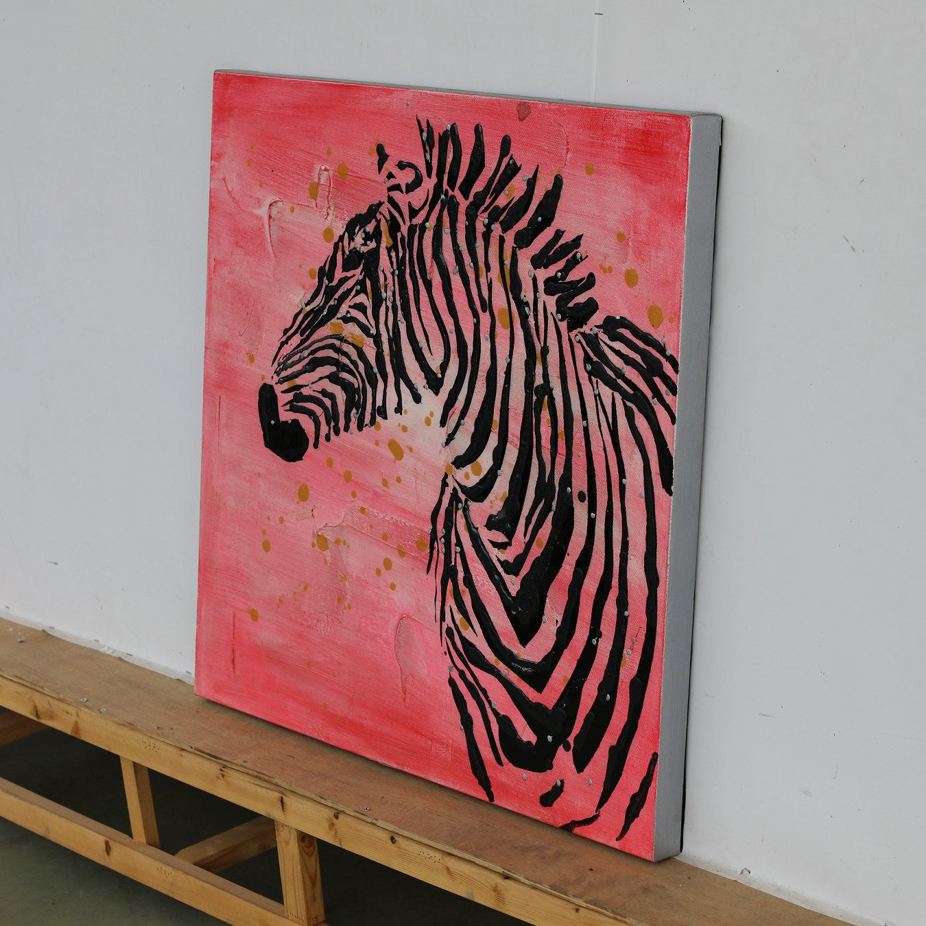Leinwand (Canvas) handgemalt, LRA Zebra - 70cm x 70cm