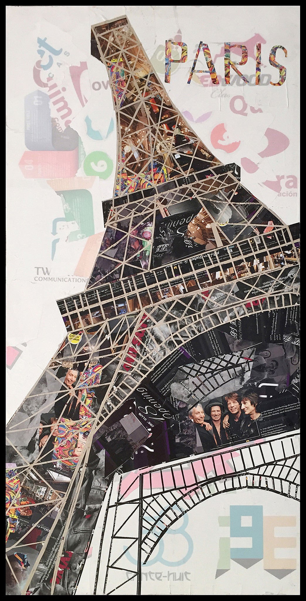 Abstrakte Papier Collage, Paris II 52cm x 102cm